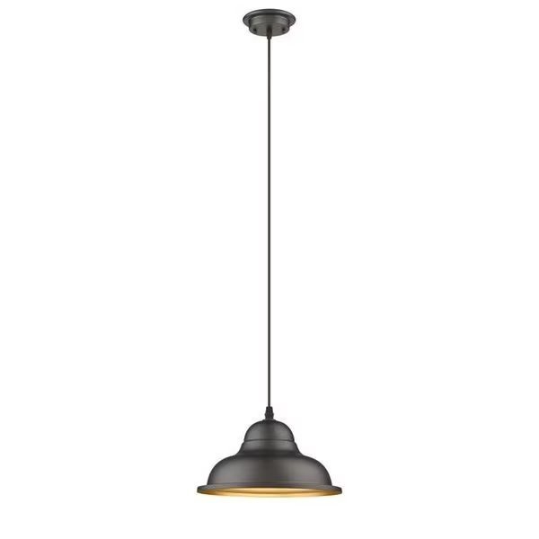 Chloe Lighting CH2D089RB10-DP1 Ironclad Industrial-Style 1 Light Rubbed Bronze Ceiling Mini Pendant - 10 in., Chloe Lighting, Mfr#: CH2D089RB10-DP1